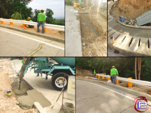 "We specialize in Design and Build scheme, providing single-source responsibility for the entire construction process". Activities: *Installation of Road Guardrail W-Beam @ Road 2: Sta. 0+000 - 0+036 (Right Side) ; Road 1: Sta. 0+010 - 0+025 (Right Side) *Installation of Concrete Sidewalk Formworks and Shoring's @ Road 1: Sta. 0+070 - 0+075 (Right Side); Road 2: Sta. 0+000 - 0+005 (Left Side) *Concrete Pouring of Swell @ Road 1: Sta. 0+010 - 0+020 (Right Side) *Application of Concrete Epoxy for Road Cracks
