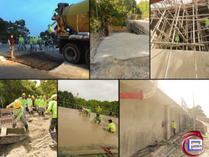 "Philippines Science High School Site Development project" - Concrete pouring gridline 17-20 - Concrete pouring at ramp - Installation of CHB - Plastering at Ramp - Installation of Formworks and Scaffolding - Installation of rebars for slope protection